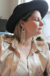 Jeweling - Long Rhinestone Crystal Dangle Drop Earrings | Bridal Jewelry - Amelie Owen Collections