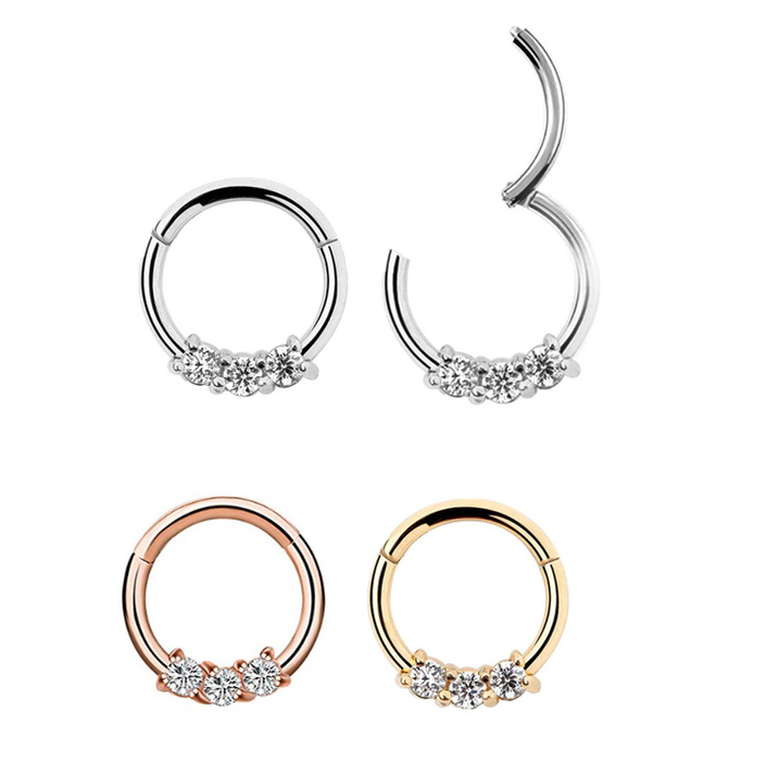 Life After Daith - 8mm Daith or Septum Clicker | 16G CZ Daith or Septum Ring | Surgical Steel Body Jewelry - Amelie Owen