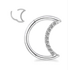 Moon Child - CZ Moon Daith Clicker | Crystal Moon Daith Piercing | Hinged Segment Ring - Amelie Owen