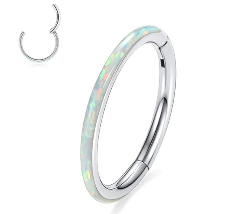 Galaxy Opal - Implant Grade Daith Clicker | Opal Septum Ring | Nose Ring - Amelie Owen