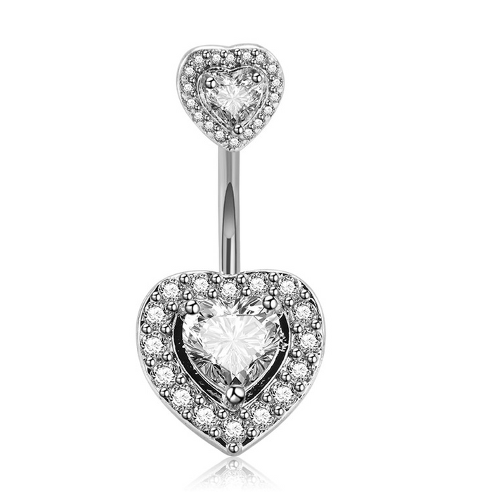 Life's too Heart - 10mm Belly Button Ring | Rose Gold or Silver Navel Piercing | Heart Body Jewelry - Amelie Owen