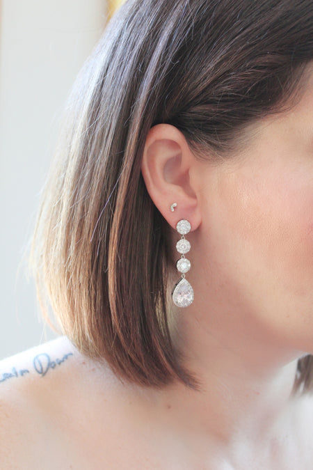Rise and Shine - Bridal Earrings | Crystal Drop Earrings - Amelie Owen