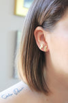 Butterfly Kisses - 14k Gold Plated Half Butterfly Earrings | Double Piercing Earrings | Tiny Minimalist Butterfly Studs - Amelie Owen