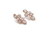 Eyes Bride Shut - CZ Bridal Earrings | Art Deco Bridal | Rose Gold Leaf Earring - Amelie Owen