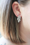 Eyes Bride Shut - CZ Bridal Earrings | Art Deco Bridal | Rose Gold Leaf Earring - Amelie Owen