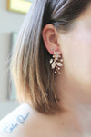 Floral Leaf - Flower Bridal Earrings | Leaf Bridal Earrings | Boho Bridal Earrings - Amelie Owen
