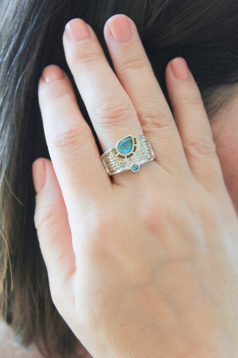Fool For Blue - Two Tone Ring | Cocktail Ring | Statement Ring - Amelie Owen