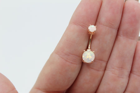 Belly the Kid - Opal Belly Button Ring | Iridescent Navel Piercing | Body Jewelry - Amelie Owen