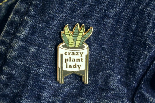 Crazy Plant Lady - Enamel Pin | Plant Lover Pin - Amelie Owen Collections