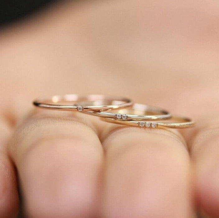 The Tiny Queen - Thin Stacking Ring | Pave Stacking Ring - Amelie Owen Collections