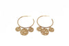 A Little Bird Gold Me - Gold Coin Medallion Dangle Earrings | Gold Hoops - Amelie Owen Collections
