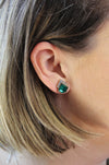 Emerald Triangle - Emerald Stud Earrings | Vintage Art Deco Style Jewelry - Amelie Owen Collections
