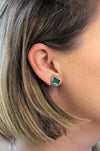 Emerald Triangle - Emerald Stud Earrings | Vintage Art Deco Style Jewelry - Amelie Owen Collections
