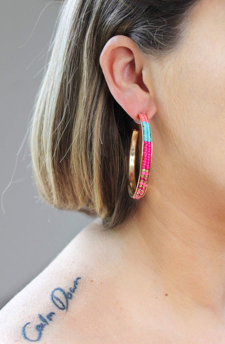 All You Bead is Love - Beaded Hoop Earrings | BoHo Hoops - Amelie Owen Collections