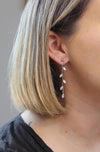 A New Leaf - 925 Sterling Silver Dangle Drop Leaf Earrings - Amelie Owen Collections