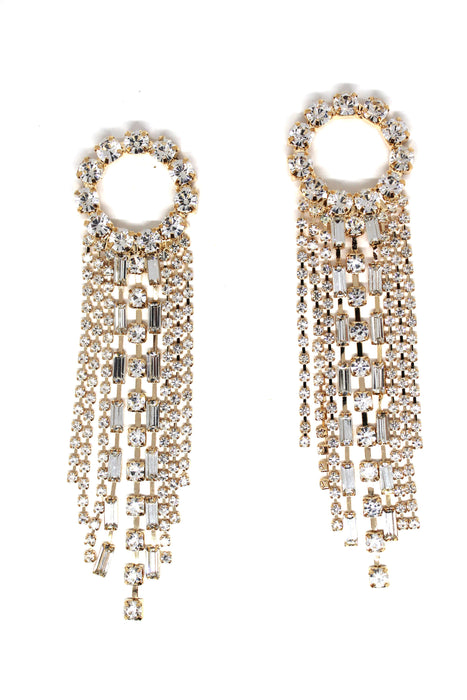 Jeweling - Long Rhinestone Crystal Dangle Drop Earrings | Bridal Jewelry - Amelie Owen Collections