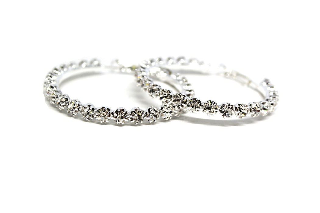 Hoop Dreams - Rhinestone Crystal Hoop Earrings | Bridal Jewelry | Sparkly Hoops - Amelie Owen Collections