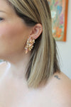So You Pink - Pink Crystal Rhinestone Dangle Drop Earrings | Vintage Style Pink Stud Earrings | Bridal Jewelry - Amelie Owen Collections