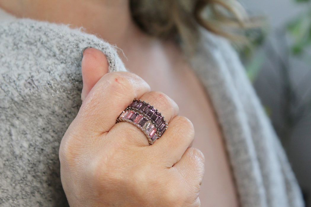 Purple Passion - Baguette Eternity Ring | Stackable Stacking Ring - Amelie Owen Collections