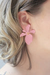 Flower Factor - Flower Stud Earrings | Pink Floral Inspired Earrings | Statement Earrings - Amelie Owen Collections
