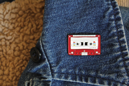 Mixed Tape - Vintage Style Cassette Tape Hard Enamel Pin | Lapel/Backpack Pin - Amelie Owen Collections