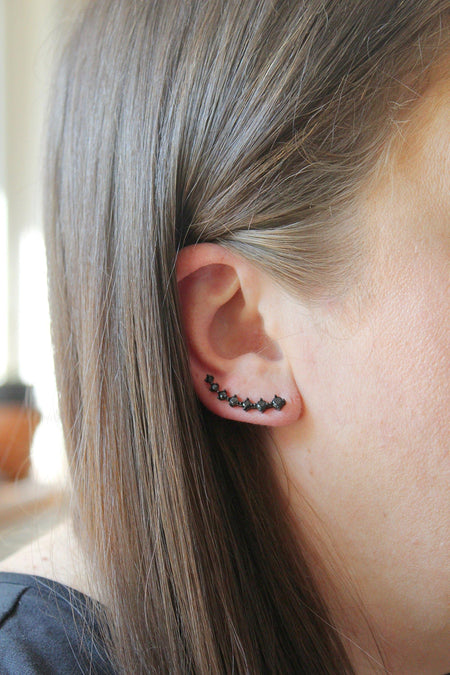 Bring it Black - Black Ear Climbers | Ear Crawler Earrings - Amelie Owen Collections