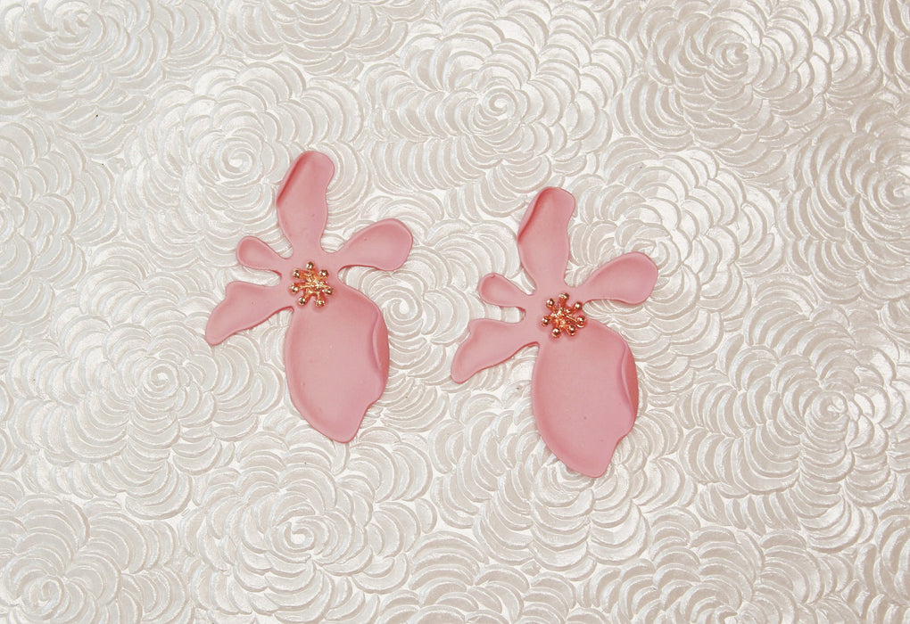Flower Factor - Flower Stud Earrings | Pink Floral Inspired Earrings | Statement Earrings - Amelie Owen Collections