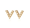 The V - Sterling Silver or Gold Toned "Vee" Shaped Stud Earrings - Amelie Owen Collections