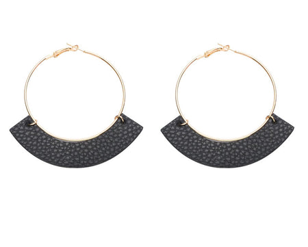 In the Hoop - Leather and Gold Hoops | Big Hoop Earrings - Amelie Owen Collections