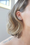 Sent Angel - Sterling Silver Ear Crawler | Ear Climber | Rhinestone Crystal Bridal Accessories - Amelie Owen Collections