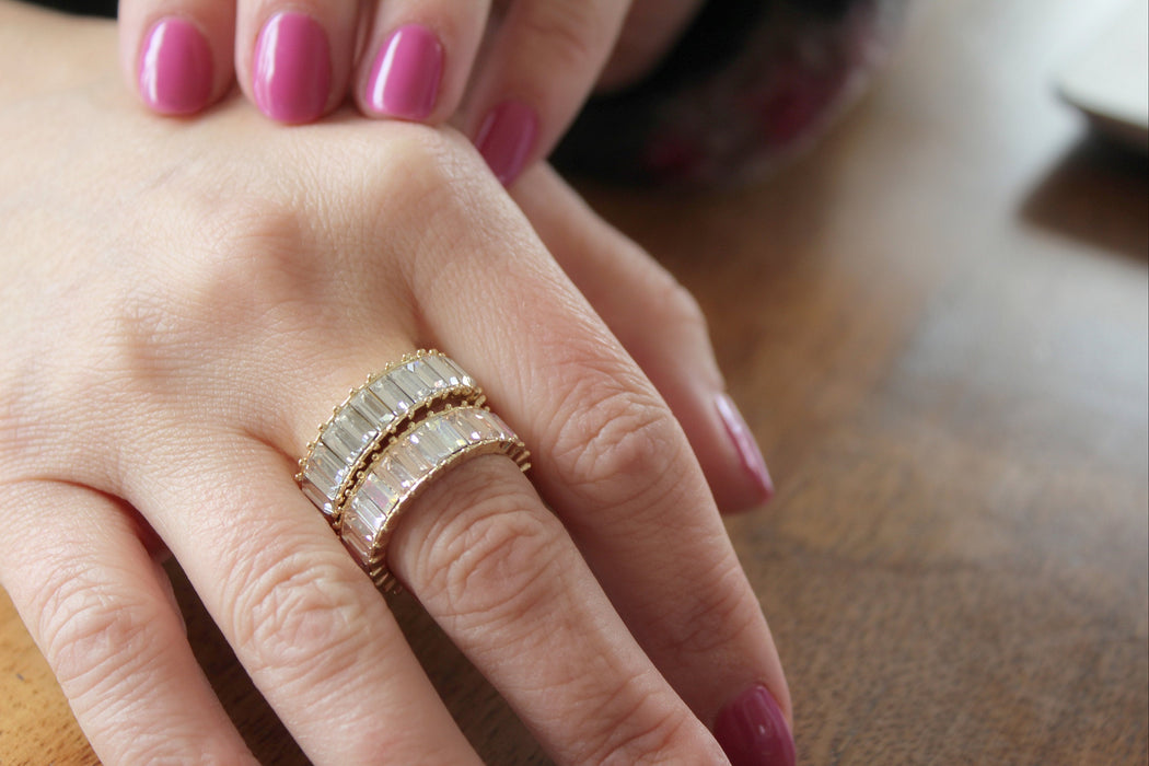 Forgive and Baguette - Crystal Baguette Ring | Baguette Eternity Ring - Amelie Owen Collections
