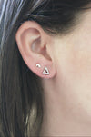 Dainty Triangle - 925 Sterling Silver Studs, | Tiny Triangle Earrings | Pave Stud Earrings - Amelie Owen Collections