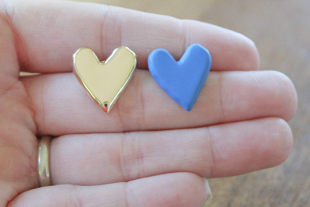 Be Still My Heart - Mismatched Heart Studs | Gold Stud Earrings - Amelie Owen Collections
