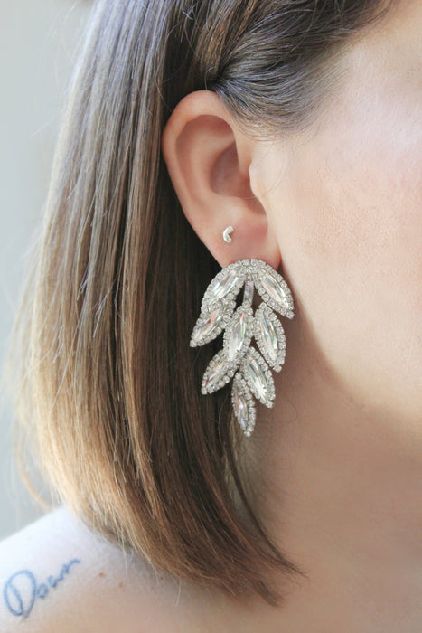 House of Leaves - Bridal Earrings | Classic Wedding Earrings | Leaf Dangle Earrings | Vintage Bridal Jewelry - Amelie Owen Collections