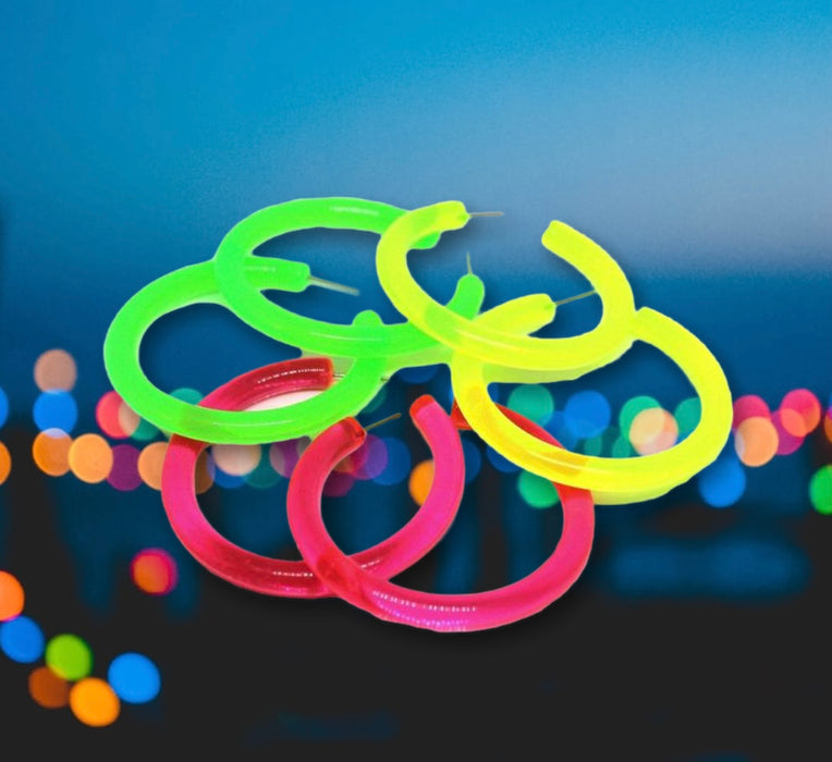 Bright Like Neon Love - Neon Hoop Earrings | Acrylic Hoops - Amelie Owen