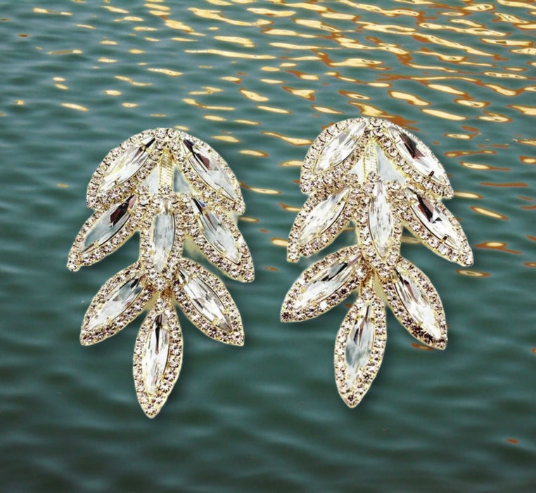 House of Leaves - Bridal Earrings | Classic Wedding Earrings | Leaf Dangle Earrings | Vintage Bridal Jewelry - Amelie Owen