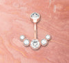 A Navel Idea - 14G 10mm Anchor Belly Button Ring | CZ Navel Piercing | Silver or Rose Gold Body Jewelry - Amelie Owen