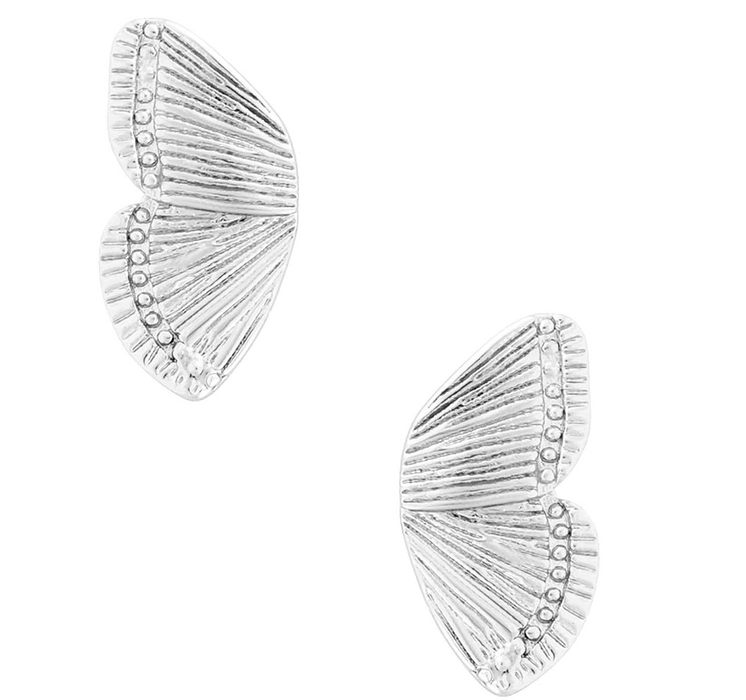 Butterfly Kisses - Gold Half Butterfly Earrings | Double Piercing Earrings - Amelie Owen